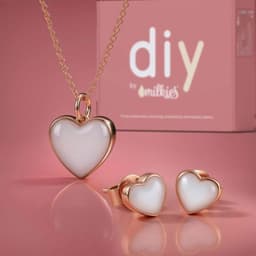 DIY Breast milk Box – Set: Necklace "Sweetheart" + Heart Earrings - thumbnail 1
