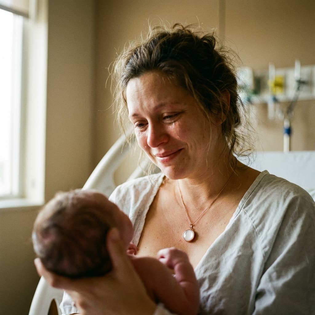 Sunlit mom nursing her baby and holding a keepsake necklace beside the DIY by MILKIES breastmilk jewelry kit box, showing why this at-home kit makes a meaningful push gift for creating a private memento.